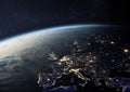 Earth at Night - Europe Royalty Free Stock Photo