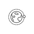 earth, orbit, moon icon. Simple thin line, outline  of space, cosmos, universe icons for UI and UX, website or mobile Royalty Free Stock Photo