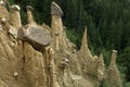 Earth piramides with capstones near Bruneck in Italian Dolomites