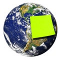 Earth Planet Blank Post-it Isolated Royalty Free Stock Photo