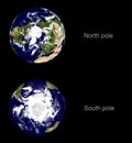 Earth planet, both poles