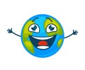 Earth planet laughing vector cartoon character