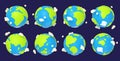 Earth planet cartoon turnaround animation sprite Royalty Free Stock Photo