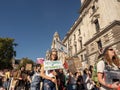 Protesters march in London as part of the worldwide strike for climate change