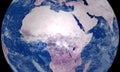 Earth Planet Closeup with Africa Continent 3D View. Geography and cartography concept Royalty Free Stock Photo