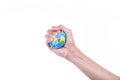 Earth planet in female hand Royalty Free Stock Photo