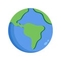 Earth planet flat icon. Vector Royalty Free Stock Photo