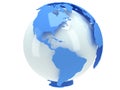 Earth planet globe. 3D render. America view. Royalty Free Stock Photo