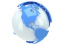 Earth planet globe. 3D render. America view. Royalty Free Stock Photo