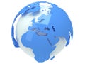 Earth planet globe. 3D render. Europe view. Royalty Free Stock Photo