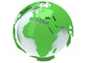 Earth planet globe. 3D render. Africa view. Royalty Free Stock Photo