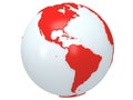 Earth planet globe. 3D render. America view. Royalty Free Stock Photo