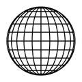 Earth planet globe grid of black thick meridians and parallels, or latitude and longitude. 3D vector illustration