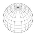 Earth planet globe grid of meridians and parallels, or latitude and longitude. 3D vector illustration