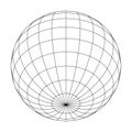 Earth planet globe grid of meridians and parallels, or latitude and longitude. 3D vector illustration