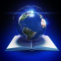 Earth planet and open book Royalty Free Stock Photo