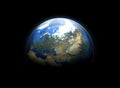 Earth planet in the outer space collage. Abstract wallpaper. Blue marble. Our home. 3d render Royalty Free Stock Photo