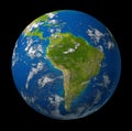 Earth planet showing South america
