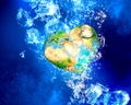 Earth planet under water Royalty Free Stock Photo
