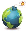 Earth Planet Warning Bomb Royalty Free Stock Photo