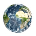 Earth planet on white background high resolution 3D rendering Royalty Free Stock Photo