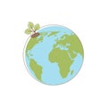 Earth and plant. Associations Sustainable development. Earth Day and World Environment Day sustainable ecology concept. Royalty Free Stock Photo