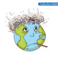 Earth with Pollution, Vector