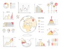 Earth Population Statistics Charts Illustration