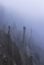 Earth pyramids of Platten (Erdpyramiden - Piramidi di Plata) near Percha and Bruneck,  South Tyrol, Italy Royalty Free Stock Photo