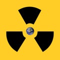 Earth radioactive sign Royalty Free Stock Photo