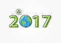 Earth 2017 with recycle sign vector illustration