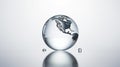 earth reflection on water drop. Generative Ai