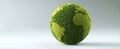 The Earth Represented as a Green Globe Made of Lush Foliage and Grass.AI generated image Royalty Free Stock Photo