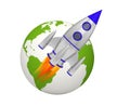 Earth rocket takeoff planet
