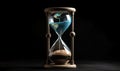 Earth running out of time Hourglass with planet inside. Creating using generative AI tools Royalty Free Stock Photo