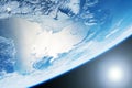 Earth's atmosphere from space. Elements of this image furnished by NASA Royalty Free Stock Photo