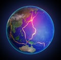 Earth's fault lines between tectonic plates