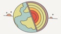 Earth\'s geological layers exposed. Inner structure of planet. vector design Generative AI Royalty Free Stock Photo