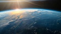 Earth's Horizon at Sunrise from Space: A New Dawn Royalty Free Stock Photo