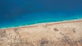 Earth`s line. A perspective of the ground`s colors and shapes. Aerial view of the Egyptian coast overlooking the Mediterranean sea