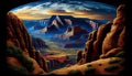 Earth\'s Majestic Beauty from Afar, Ansel Adams Inspired, Made with Generative AI
