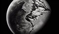 Earth\'s Solemn Beauty - A Monochromatic View of Our Planet, Made with Generative AI