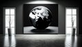 Earth\'s Solemn Beauty - A Monochromatic View of Our Planet, Made with Generative AI