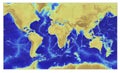 Earth\'s topography represented with real high quality data. Mercator projection.