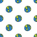 Earth seamless doodle pattern Royalty Free Stock Photo