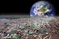Earth sinking in pollution Royalty Free Stock Photo