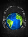 Earth Sketch Headphone music Background