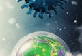 Earth into a bubble protection against the virus . Royalty Free Stock Photo