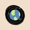 Earth in space. art illustration Royalty Free Stock Photo