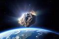 Earth space asteroid. Generate Ai Royalty Free Stock Photo